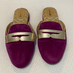 Birdies Shoes / Slippers. Purple & Gold.